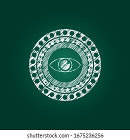 eye icon inside chalk emblem