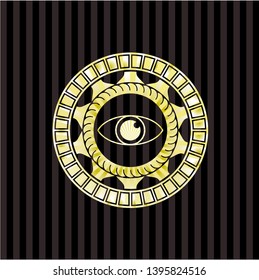 eye icon inside gold badge or emblem