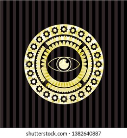 eye icon inside golden badge