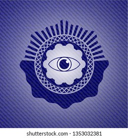 eye icon inside jean background