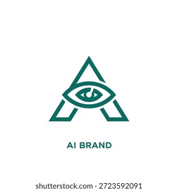 Icono de ojo dentro de la letra de una forma futurista diseño de concepto de logotipo digital perfecto para la innovación tecnológica identidad de marca