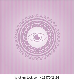 eye icon inside pink icon or emblem