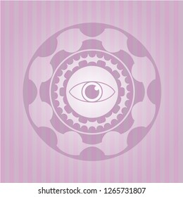 eye icon inside pink icon or emblem