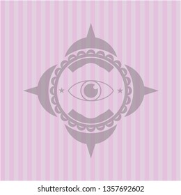 eye icon inside pink icon or emblem