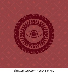 eye icon inside red icon or emblem