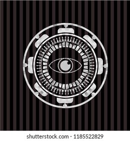 eye icon inside silver badge