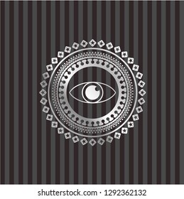 eye icon inside silver badge