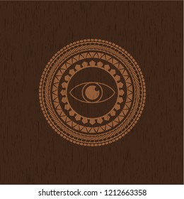 eye icon inside wood signboards