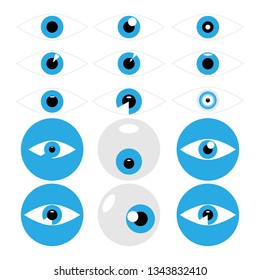 Eye icon. An isolated element of blue on a white background. Eye design set.