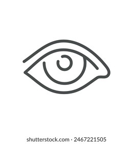 Eye Icon. Isolated Line Illustration of Human Eye, Representing Vision, Ophthalmology, and Visual Health. Perfect for Medical, Healthcare, and Educational Applications.