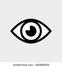 eye icon isolated on grey background. vector illustration