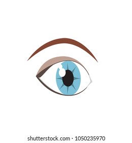 Eye icon isolated on white background. Trendy eye icon in flat style. Template for app, ui and logo, vector illustration, eps 10