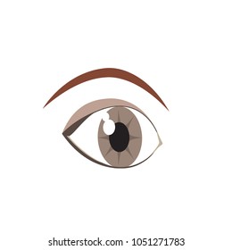 Eye icon isolated on white background. Trendy eye icon in flat style. Template for app, ui and logo, vector illustration, eps 10