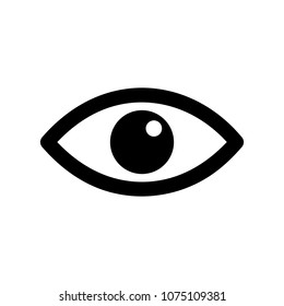 Eye icon isolated on white background. Flat eye logo for business, marketing, internet concept. Trendy modern vector symbol for web site design or mobile app.