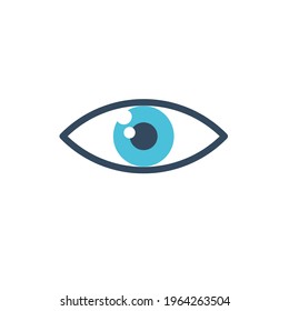 Icono ocular aislado en fondo blanco. Concepto de icono de visión. Material vectorial