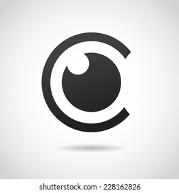 Eye icon isolated on white background. Vector art.