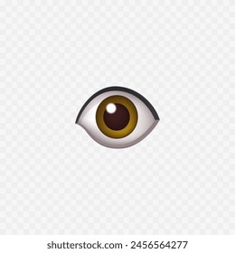 Eye icon. Isolated on white. Realistic 3d simple eye. Vector