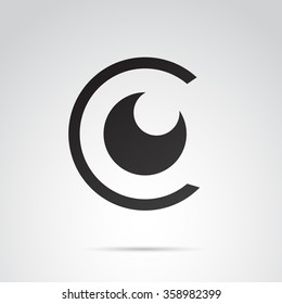Eye icon isolated on white background. Vector art.