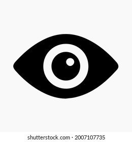 icono de ojo aislado con fondo blanco para diseño de interfaz de usuario de aplicaciones web y móviles.