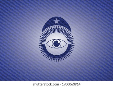 eye icon with jean texture