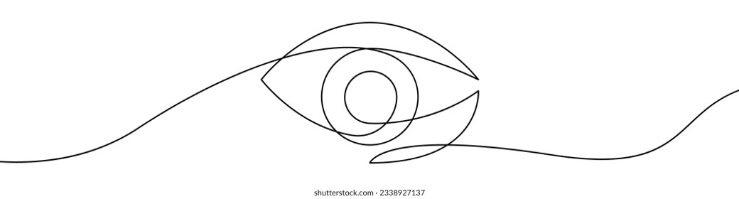 Eye icon line continuous drawing vector. One line Pupil icon vector background. Eyeball icon. Continuous outline of a Eye view icon.