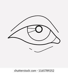 Eye icon line element. Vector illustration of eye icon line isolated on clean background for your web mobile app logo design.