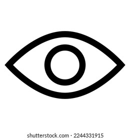 Eye icon line isolated on white background. Black flat thin icon on modern outline style. Linear symbol and editable stroke. Simple and pixel perfect stroke vector illustration.