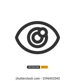 eye icon in line style. Vector logo design template. Modern design icon, symbol, logo and illustration. Vector graphics illustration and editable stroke. Isolated on white background.
