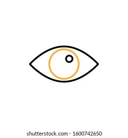 Eye icon. Line and two colour design template