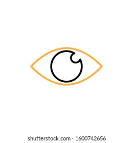 Eye icon. Line and two colour design template