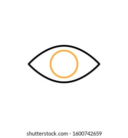 Eye icon. Line and two colour design template