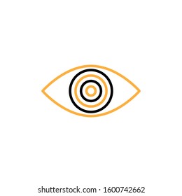 Eye icon. Line and two colour design template