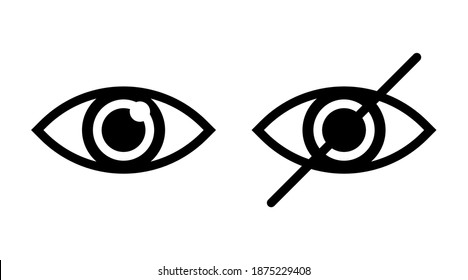 Eye icon. Line Vector illustration. Logo cyber vision isolated element. Metaphor of strategy in business.