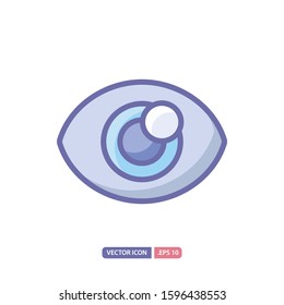 eye icon in lineal color style. Vector logo design template. Modern design icon, symbol, logo and illustration. Vector graphics illustration and editable stroke. Isolated on white background.
