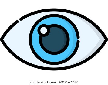 Eye Icon Lineal Color Vector Illustration