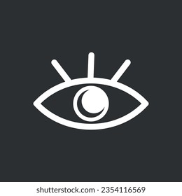 Eye icon. Linear graphic element. Symbol of vision. Look sign. Vector illustration