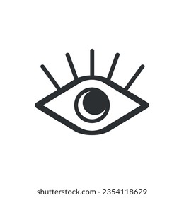 Eye icon. Linear graphic element. Symbol of vision. Look sign. Vector illustration