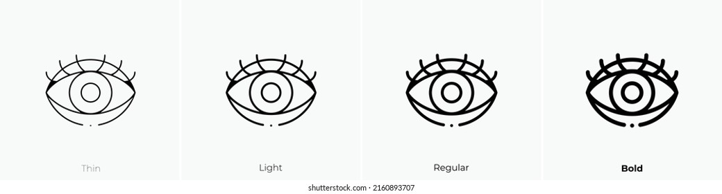 icono ocular. Signo de estilo lineal aislado en fondo blanco. Ilustración vectorial.