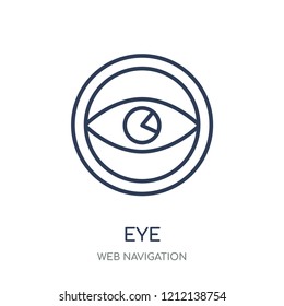 Eye icon. Eye linear symbol design from Web navigation collection. Simple outline element vector illustration on white background.