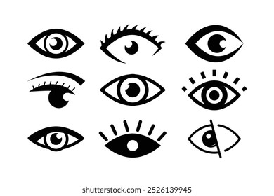 Eye icon logo design template isolated illustration