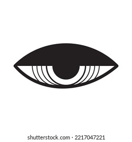 Eye icon or logo with semi-closed eyelid