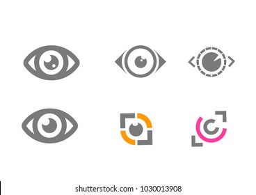 Eye icon - eye logo vector. Minimalistic flat eye icons