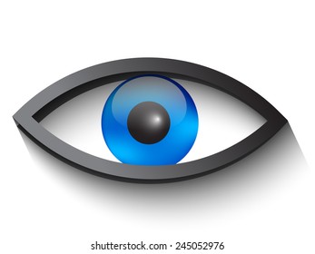 Eye icon with a long shadow