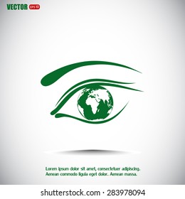 Eye icon. Look at the world with open eyes. Vector illustration.