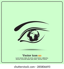 Eye icon. Look at the world with open eyes. Vector illustration.