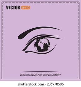 Eye icon. Look at the world with open eyes. Vector illustration.