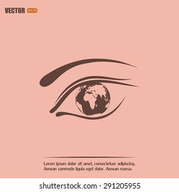 Eye icon. Look at the world with open eyes. Vector illustration.