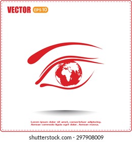 Eye icon. Look at the world with open eyes. Vector illustration.