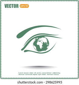 Eye icon. Look at the world with open eyes. Vector illustration.