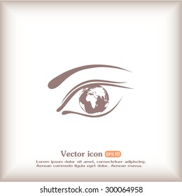 Eye icon. Look at the world with open eyes. Vector illustration.